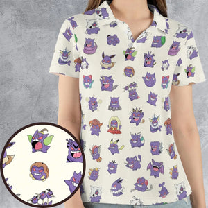 Gengar Cosplay Pokemon AOP Men/Women Polo Shirt