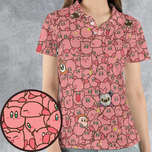 Cute Kirby Waddle Doo Bandana Waddle Dee Meta Knight Kirby's Characters AOP Men/Women Polo Shirt