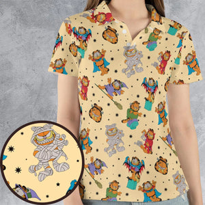 Nostalgic Cat Garfield's Halloween Adventure AOP Men/Women Polo Shirt