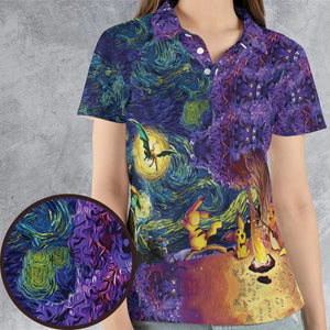 Pokemon Starry Night Campfire AOP Men/Women Polo Shirt