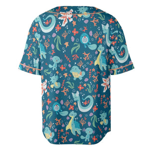 Water Pokemon Pattern Unisex Baseball Jersey