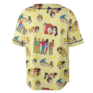 Nostalgic Cartoons in Archie Style Unisex Baseball Jersey