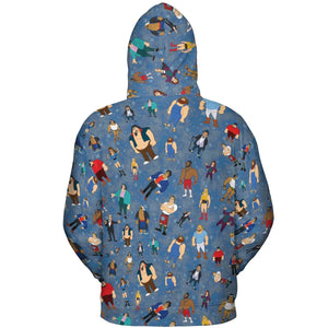 80s Hulk Rock 'n' Wrestling Characters All-over Print Hoodie