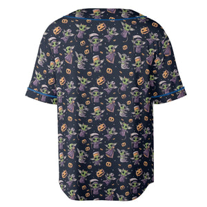 Cute Baby Yoda Halloween Pattern Unisex Baseball Jersey