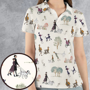 Dog Walking Look Alikes 101 Dalmations AOP Men/Women Polo Shirt