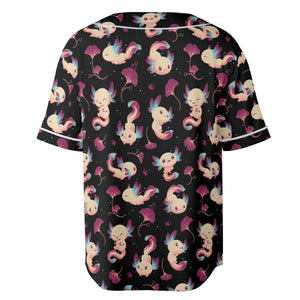 Axolotl Wonders Cute Salamanders Pattern Unisex Baseball Jersey