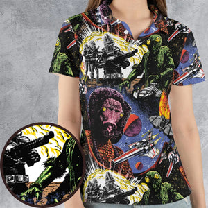 Galactic War Battlestar Galactica AOP Men/Women Polo Shirt