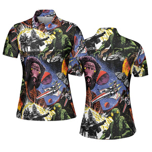 Galactic War Battlestar Galactica AOP Men/Women Polo Shirt