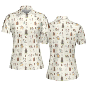 The Holy Grail Pattern Monty Python Button Down AOP Men/Women Polo Shirt