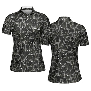 Suspicious Cats Funny Cat AOP Men/Women Polo Shirt