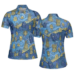 Starry Night Tardis Doctor Who AOP Men/Women Polo Shirt