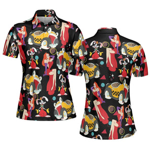 Retro 90s Jessica Rabbit Roger Rabbit AOP Men/Women Polo Shirt