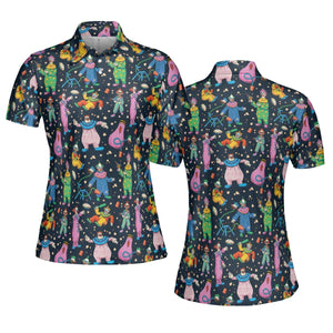 Clowns Popcorn Killer Klowns from Outer Space Pattern AOP Men/Women Polo Shirt