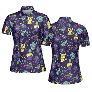 Gengar Ghost Pokemon Pattern AOP Men/Women Polo Shirt