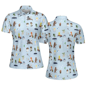 Go Fishing with Star Wars Characters AOP Men/Women Polo Shirt