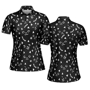 Black Cats Pattern AOP Men/Women Polo Shirt