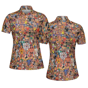 Wrestling Hulk Hogan and Buddies Figures AOP Men/Women Polo Shirt
