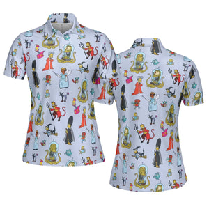 Halloween Costume The Simpsons AOP Men/Women Polo Shirt