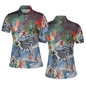 MOTU Castle Grayskull Battle AOP Men/Women Polo Shirt