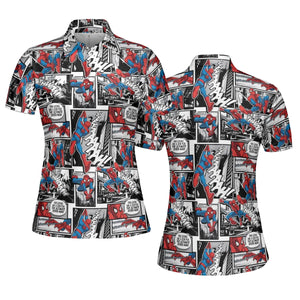 Spider Man Comic Pattern AOP Men/Women Polo Shirt