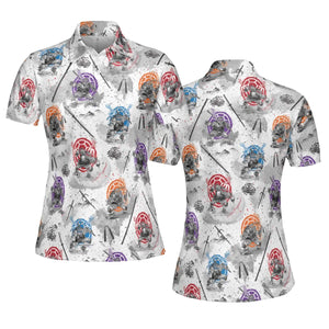 TMNT Characters Sumi-E Pattern AOP Men/Women Polo Shirt