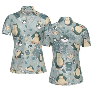 Summer Relax Snorlax Pokemon AOP Men/Women Polo Shirt