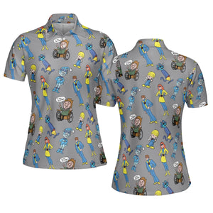 70s Saturday Morning Superhero Cartoon AOP Men/Women Polo Shirt