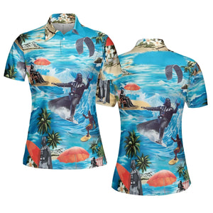 Darth Vader Surfing AOP Men/Women Polo Shirt