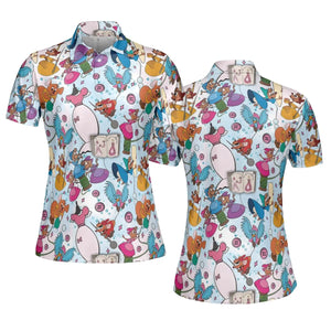 Jaq, Gus, & Sewing Friends AOP Men/Women Polo Shirt