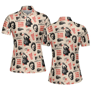 Leatherface The Texas Chainsaw Massacre Horror Pattern AOP Men/Women Polo Shirt