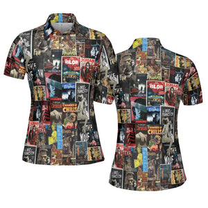 Classic Horror Movie Posters Monster Universal Scream Ghostface The Thing AOP Men/Women Polo Shirt