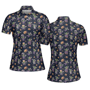 Cute Baby Yoda Halloween Pattern AOP Men/Women Polo Shirt