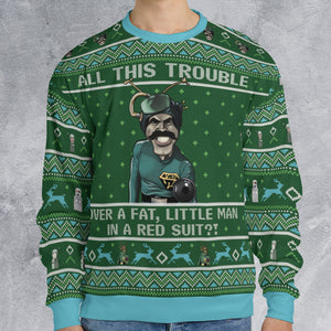 Fatman with red suit Ugly Christmas Sweatshirt