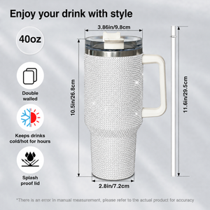 Depeche Mode 40oz Rhinestone Insulated Tumbler with Handle Rock Band Stainless Steel Travel Mug with Straw and Lid