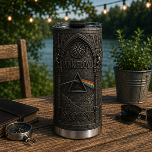 Pink Floyd 3D Printed Stainless Steel Tumbler, Dark Side of the Moon Gothic Rock Travel Cup, Music Fan Gift