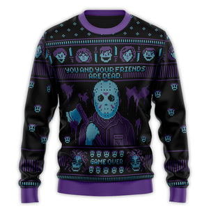 Game Over Friday The 13h Jason Voorhees Ugly Ugly Christmas Sweatshirt