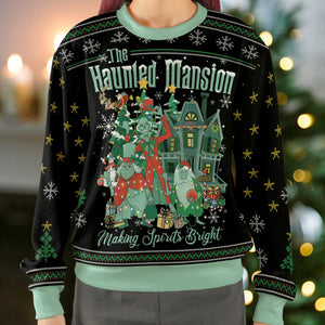 Making Spirits Bright The Haunted Mansion Ugly Christmas Sweatshirt