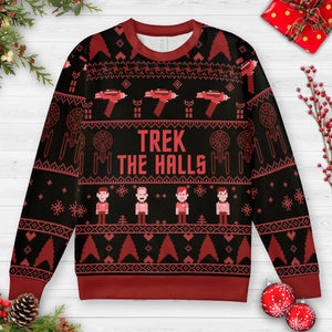 Trek The Hall Star Trek Ugly Christmas Sweatshirt