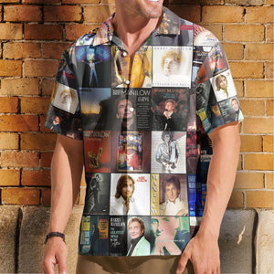 Barry Manilow Hawaiian Shirt β Album Cover Collage Classic Pop Summer Button Up