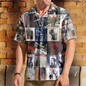 Bob Dylan Hawaiian Shirt β Album Cover Collage Folk Rock Summer Button Up