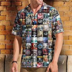 Guns N Roses Album Cover Collage Hawaiian Shirt - Unisex 80s Heavy Rock Concert Summer Button Up