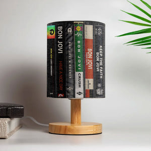 Rock Music Album Spine Table Fabric Lamp Bon Jovi Inspired Desk Light