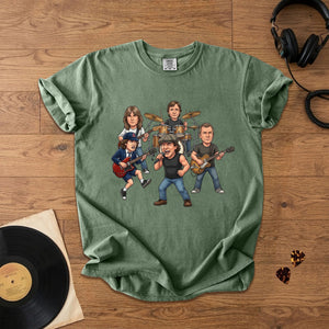 AC/DC Caricature Band T-Shirt Classic Rock Legends Graphic Tee