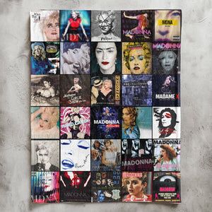 Madonna Sherpa Blanket Album Cover Collage Pop Icon Throw Blanket