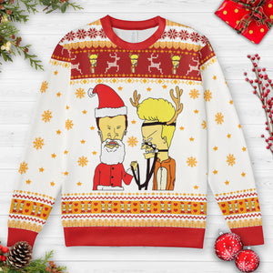 Beavis and Butthead Ugly Christmas Sweatshirt