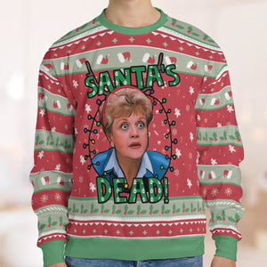Santa's Dead Murder She Wrote Ugly Christmas Sweatshirt