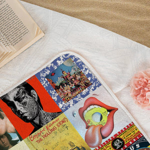 The Rolling Stones Beach Towel Album Cover Collage Classic Rock Towel