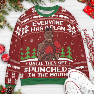 Everyone Has A Plan Mike Tyson Punch Out Ugly Christmas Sweatshirt