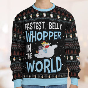 Fastest Belly Whopper Ugly Christmas Sweatshirt
