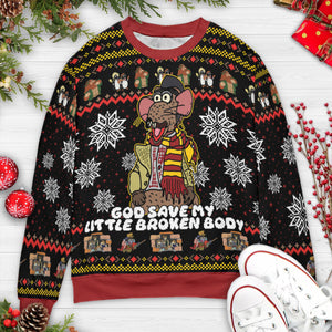 God Save My Little Broken Body The Muppet Christmas Carol Ugly Christmas Sweatshirt